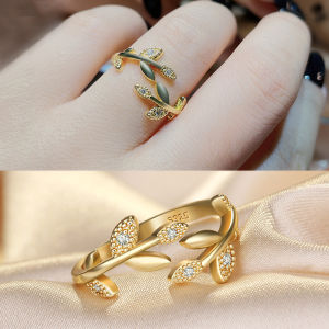 Frascati New Creative Leaf Branch Shape Open Ring For Woman Fashion Korean Finger Jewelry Luxury Wedding Party Girls Unusual Rings