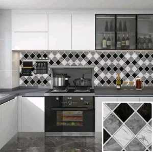 Wallpaper Sticker Dinding Dapur Walpaper Dapur Stiker Meja Dapur Putih Polos Glossy