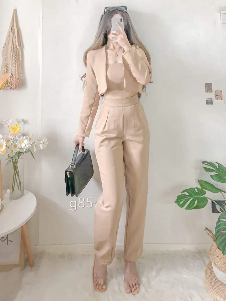 JA OLIVIA TERNO PANTS 3IN1 - FREESIZE - ELEGANT FORMAL ATTIRE BLAZER-  BLAZER TERNO PANTS - ELEGANT PARTY OUTFIT- SUMMER OOTD - SUMMER OUTFIT