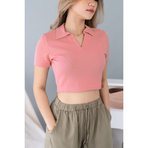 (COD) LMJ Fashion Mita Polo Shirt Crop Top #2689