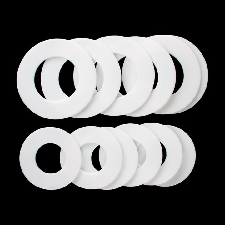 10pcs White PTFE Flat Washer Gasket Spacer Sealing O Ring For Pressure