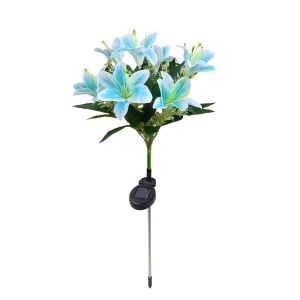 BAGUO 7 đầu Đèn vườn hoa năng lượng trời Chạy bằng năng lượng trời Đèn LED Trang trí hoa ngoài trời LED Sân ngoài trời Chống thấm nước Đèn hoa mô phỏng Trang trí sân vườn