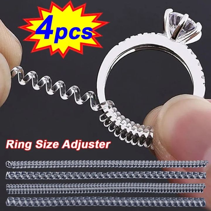 4pcs/Set Ring Size Reducer Tools Spiral Spring Based Rings Adjust