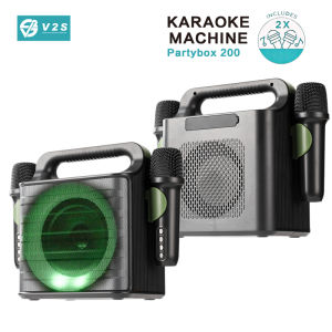 V2S Partybox 100 Portable Rechargeable Bluetooth Speaker With Rgb LED light With Wireless Microphone