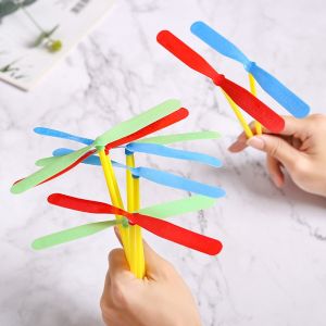 50Pcs Hand Rub Bamboo Dragonfly Classic Double Flying Leaf Fairy Dragon Kids Toys Traditional Games