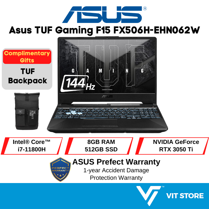 Asus Tuf Gaming F15 Fx506h Ehn062w Intel I7 11800h Rtx 3050 Ti 8gb 512gb 156 Fhd W11 Gaming 8611