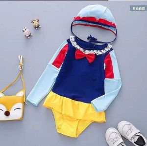 Baju Renang Anak Perempuan Motif Snowhite + Topi / Baju Diving Anak Perempuan Bahan Nilon Berkualitas
