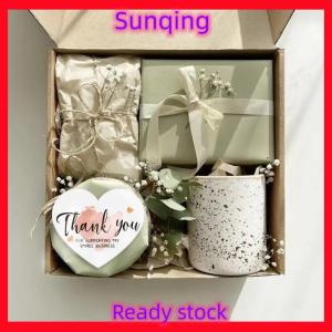 SQ Stationery [Flash Sale] 50Pcs 5 Styles Pink Heart Shaped Thank You Tags Gift Box Packaging Box Seal Party Supplies