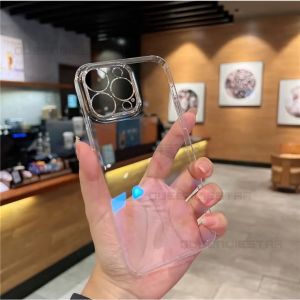 [Non-Yellowing] Acrylic Transparent Hard PC Plastic Phone Case For iPhone 17 Pro Max Air 16 Pro Max 15 Pro Max 14 Pro Max 13 Pro Max 12 11 Pro Max X XS XR 6 6S 7 8 15 Plus 16 Plus Clear Phone Case Shockproof Cover