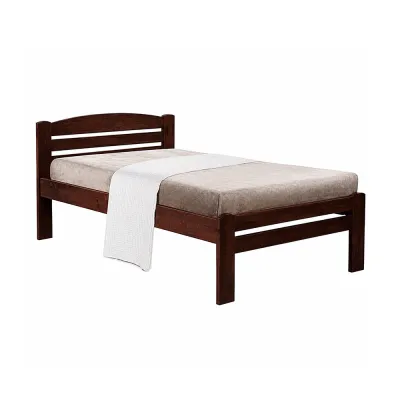 Living Mall TALLA Single/Super Single Solid Wooden Bed Frame - Available in Cherry Walnut or White