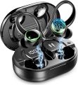 Wireless Earbuds Sports, Bluetooth Headphones 5.3, 50H Playback Over-Ear buds with 4 ENC Noise Cancelling Mic, Deep Bass Earphones with Earhooks, IP7 Waterproof Fitness Headset for Running Workout Gym. 