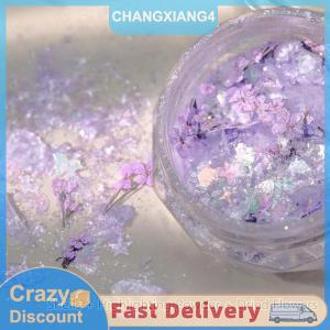 【Heabety】 1Box Nail Mix Dried Flower Sequins Nail Shining Flour Hyper Flash Sequin Nail Art Nail Decoration DIY