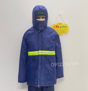 Đồ bảo hộ dùng trong kho đông lạnh -25 độ có gắn phản quang mặc siêu ấm_ Hình chụp thật