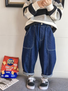 [zensasi] Celana Jeans Panjang Anak Laki-Laki Motif Polos Warna Navy