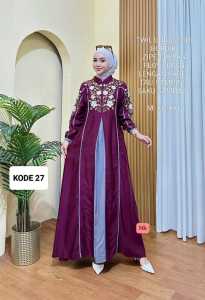 Gamis Twill Mix Tenun Songket.Gamis Terbaru.Gamis Viral 2025