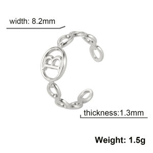 Ladamas Cincin Huruf Titanium Anti Karat A-Z Fashion Harian Korea CT15