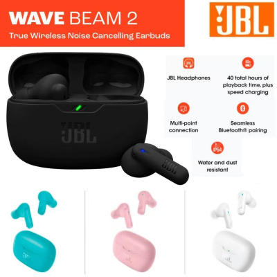 JBŁ WAVE BEAM 2 Wireless Bluetooth Headphones Noise Canceling Heavy Bass | Lazad