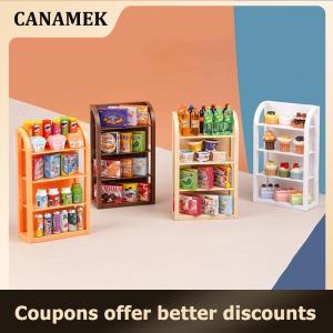 【 CANAMEK 】 1:12 Dollhouse Miniature Supermarket Shelf Display Stand Storage Rack Scene Decor Toy Doll House Accessories
