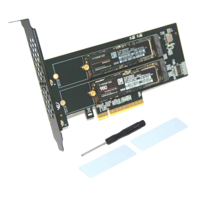 อุปกรณ์เสริมของอะแดปเตอร์ Pcipexpress ที่รองรับ2พอร์ตคีย์ไดรฟ์สอง M.2 NVME M สำหรับ2230 2242 2260 2280 22110 NVME SSDs