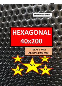 Plat Speaker - 40x200 cm - Hexagonal - Ram Speaker - Grill Speaker - Plat Lubang