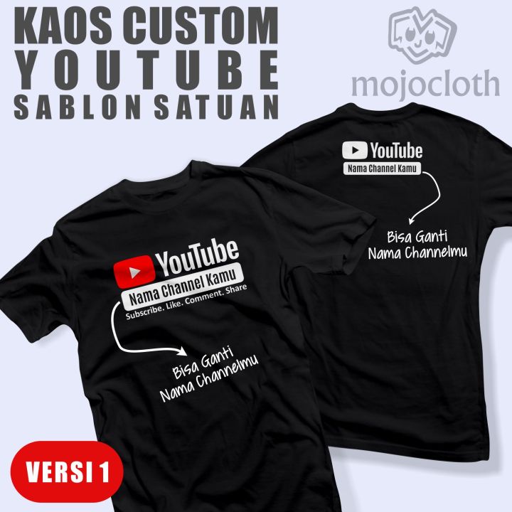 Kaos Youtube - Kaos Custom Youtube Nama Channel | Mojocloth | Lazada ...