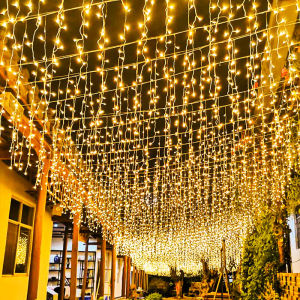 HOMEMORY Christmas Lights LED Waterproof Curtain Light with Controller Indoor Outdoor Party Garden