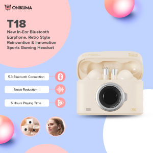 Onikuma T18 TWS Earbud Dual-Mic Noise Canceling Earphones Wireless Earbuds Long Range HD Microphone In-Ear Stereo Surround Sound Headphones