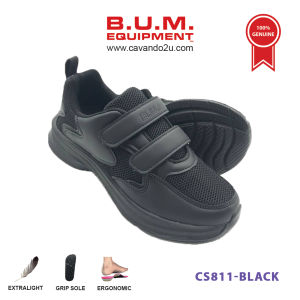 BUM Equipment Kasut Kanak-Kanak CS810 Warna Hitam/Kasut Sekolah - Kids Black School Shoe