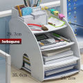 Desktop Rak Buku Multi Lapis Rak Penyimpanan Kolom File File - YOSINOGAWA STORE. 