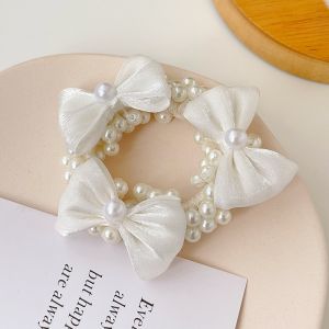 Korean Cute Pearl Beads Elastic Hair Ponytail Scrunchies Girl Hair Ties Fashion Accessories