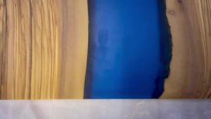 FFBH Olive Wood Resin Cutting Board Sky Blue Resin Mosaic Olive Wood Cutting Board Chopping Board Kitchen Tools 9Y3K6