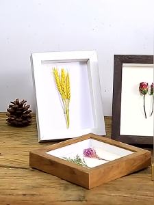 LZD  Three-Dimensional Photo Frame Wall Hanging 7 Inch 8 Picture Frame Mounting Hollow Paper Quilling Specimen Shell Works Show Dried Flowers