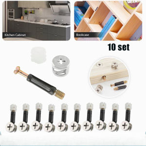 10pcs Cam Screw Cam Dowel 3 in 1 Furniture Connecting Fittings for Furniture Connecting