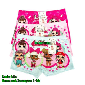 Satire Boxer Anak Cewek [ Isi 6 Pcs ] Dalaman Anak Perempuan Motif Lucu-Fashion Anak Perempuan