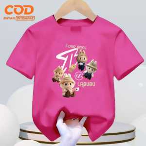 Kaos atasan anak Laki-Laki dan Perempuan usia 1-12 tahun BASIC LABUBU bahan Babyterry