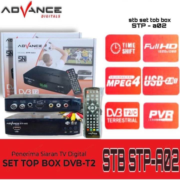 SET TOP BOX ADVANCE DVB T2 STB A02 Penerima Sinyal TV Digital