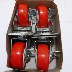 RODA ETALASE 2 INCH PU HEAVY DUTY + REM ( ISI 4 PCS ) / RODA TROLI 2 INCH PU SET