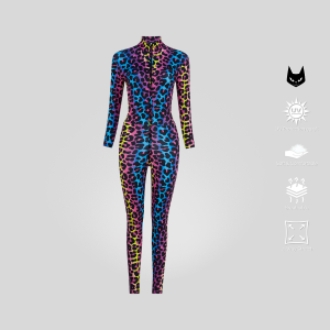 [DarkCat] Bodysuit ชุดกีฬา Outdoor กัน UV สำหรับ ตีกอล์ฟ ว่ายน้ำ ดำน้ำ ฟรีไดร์ฟ วิ่ง เทรล รุ่น 2EASY ลาย Neon Leopard