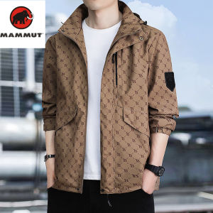 Mammut  B Letter New Spring Coat Mens Hooded Print Multi-pocket Breathable Outdoor Sports Travel Waterproof and Dustproof Coat Casual Loose Summer Thin Couple Outdoor Coat