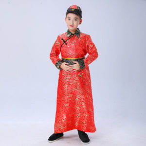 [2-13 Years] daidai (Ready Stock) Children Boy Qing Dynasty Costume Chinese Traditional 儿童古装男童清朝太子小皇帝满族少爷阿哥贝勒服男孩古代演出服装