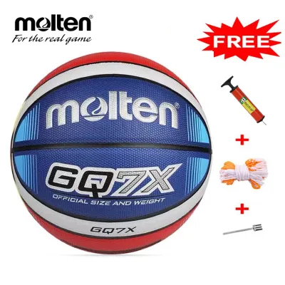 SALE! Molten GQ7X Category 7 PU Leather Material Basketball Ball Free Net bag Needle Pin and Inflator Size 7 PU Leather Material Official Match basketball Indoor Outdoor Basketball Training Equipment series