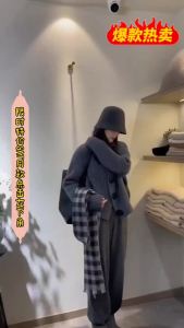 Thick needle sweater cardigan polo lapel long sleeve sweater coat womens autumn and winter big buttons simple fashion top