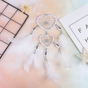 Mongin 1x Feather Dream Catcher ลมตีระฆังรถภายในผนัง Dreamcatcher เครื่องประดับ