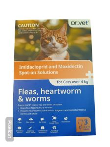 DR VET Imidacloprid and Mexidectin Spot on Solution For cats over 4kg  0.8ml