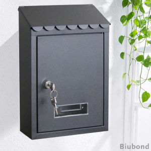 【Prompt delivery】New Iron Mailbox Garden Supplies House hanging Post Mail Box Lockable with Key Letter Box Lockset Waterproof Wall Mouonted