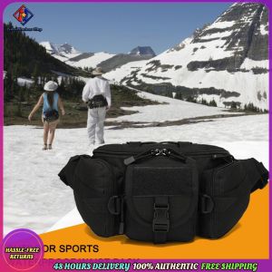 Vodool Portable Fishing Tackle Waist Bag Waterproof Large Capacity for Camping Hiking Traveling Running Nylon Outdoor Sports Waist Pack