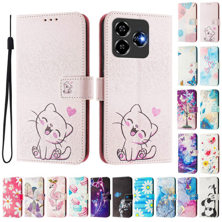 ZTE Nubia V60 Design Case Cute Painted Pattern Flip Phone Case for