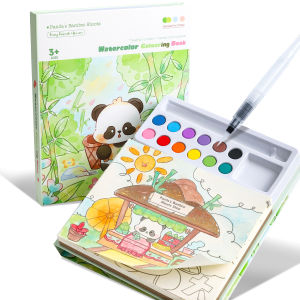Children Watercolor Doodle Notes Book Self-contained Pigment DIY Coloring Painting Set