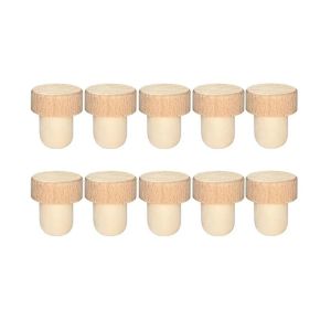 CHENJIE 10/20Pcs Replaceable T-shaped Stopper Cork Aluminum Top Wood Bottle Stoppers Convenient Reusable Wine Caps Sealing Plug Beer Bottles