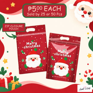 (50 PCS) PP1075 Christmas Santa Loot Bag Chips Bag Chipsbag Zip Candy Party Giveaway Souvenir